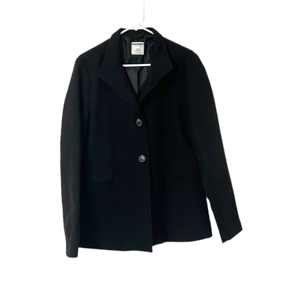 Old Navy Black Button Closure Trenchcoat Size L Tall